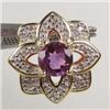 Image 1 : 3291 - AMETHYST AND DIAMOND PENDANT MARKED .925