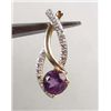 Image 1 : 3302 - AMETHYST AND DIAMOND PENDANT MARKED .925