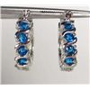 Image 1 : 3324 - PAIR OF WHITE GOLD PLATED SAPPHIRE EARRINGS