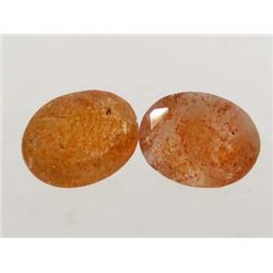 2323 - PAIR OF 3.35 CT NATURAL REDDISH ORANGE AFRICAN SUNSTONE