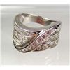 Image 1 : 1995 - SILVER RING W/ WHITE TOPAZ - SIZE 8.25  MARKED .925