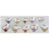 Image 1 : 2067 - LOT OF 10 SILVER PLATE RINGS WITH GEMSTONES