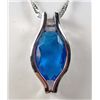 Image 1 : 2719 - 14K WHITE GOLD PLATED PENDANT NECKLACE W/ BLUE SAPPHIRE & WHITE TOPAZ