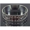 Image 1 : 2469 - STERLING SILVER CARVED EMBROIDERY RING SIZE 8