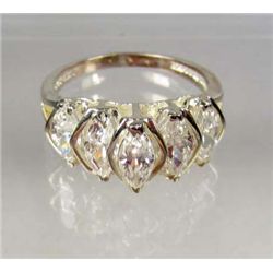 2018 - STERLING SILVER RING W/ WHITE TOPAZ - SIZE 10 - STAMPED .925