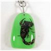 Image 1 : 1461 - SCORPION IN GREEN  RESIN KEYCHAIN - 1.5"