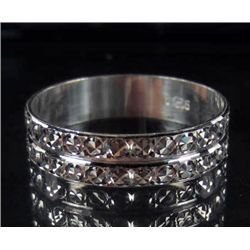 584 - SILVER CARVED ALL STARS RING marked .925