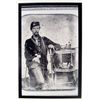 Image 1 : 3086 - A SOLDER WITH BATTLE DRUM PHOTO APPROX 4.5 X6"