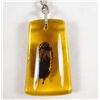 Image 1 : 1493 - BEETLE IN YELLOW RESIN KEYCHAIN - 1.5"