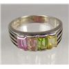 Image 1 : 2006 - SILVER RING W/ASSORTED GEMSTONE- SIZE 10 MARKED.925