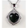 Image 1 : 3317 - WHITE GOLD PLATED EMERALD & TOPAZ NECKLACE