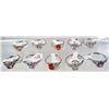 Image 1 : 2060 - LOT OF 10 SILVER PLATE RINGS WITH GEMSTONES