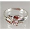 Image 1 : 2024 - STERLING SILVER RING W/CUBIC ZIRCONIA - SIZE 8.25 - STAMPED .925
