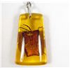 Image 1 : 1490 - STINK BUG IN YELLOW RESIN KEYCHAIN - 1.5"