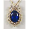 Image 1 : 3306 - GOLD PLATED SAPPHIRE & TOPAZ NECKLACE