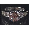 Image 1 : 2829 - 14K WHITE GOLD PLATED RING W/ WHITE TOPAZ - SIZE 7