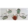 Image 1 : 2082 - LOT OF 5 SILVER PLATE RINGS WITH GEMSTONES