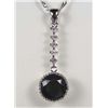 Image 1 : 3308 - WHITE GOLD PLATED EMERALD & TOPAZ NECKLACE