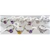 Image 1 : 2058 - LOT OF 10 SILVER PLATE RINGS WITH GEMSTONES