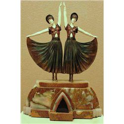 CHIPARUS -  DOLLY SISTERS  -BRONZE AND IVORY SCULPTURE