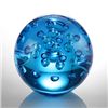 Image 1 : ART GLASS BLUE BUBBLE SPHERE 3" DIA