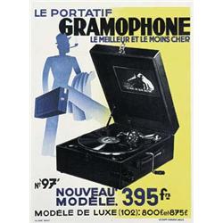 Lot 218: French Art Deco Gramophone Poster