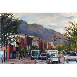 Shelby Keefe, Arriving in Boulder, Oil on Canvas