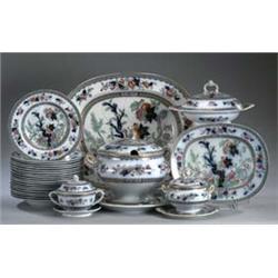 A Staffordshire Ironstone "Vesper" Pattern Dinner Service, second half of 19th Century], with "fl...