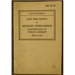 1942 MILITARY INTELLIGENCE ID OF GERMAN AIRCRAFT MANUAL