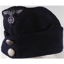 ORIGINAL NAZI WWII OVERSEAS CAP W/SWASTIKA & RZM TAG