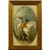 Image 1 : FRAMED VINTAGE PRINT OF GEORGE WASHINGTON ON HORSEBACK