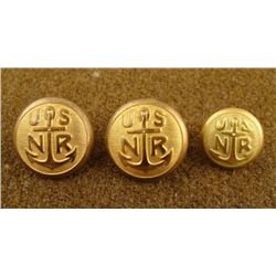 3 Civil War Naval Original Gilt Buttons USNR w/ Anchor