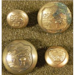 4 Ohio State Militia Gilt Buttons Civil War