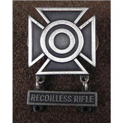 ARMY SHARPSHOOTER'S BADGE W/ RECOILLESS RIFLE BAR -EPG