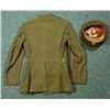 Image 3 : WWII UNIFORM COAT & VISOR HAT-W/PATCHES -ARMY GROUND