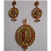 Image 1 : 99.6 CTW GOLD PLATED EMERALD/ RUBY SET