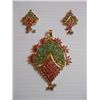 Image 1 : 119.5 CTW GOLD PLATED EMERALD/RUBY SET
