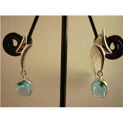 14.75 CTW BLUE TOPAZ EARRING .925 STERLING SILVER