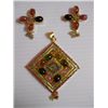 Image 1 : 123.95 CTW GOLD PLATED EMERALD/RUBY/SAPPHIRE SET