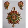 Image 1 : 120.35 CTW GOLD PLATED RUBY/EMERALD,SAPPHIRE SET