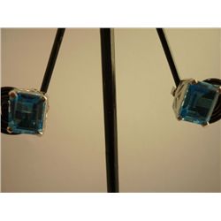 23.00 CTW BLUE TOPAZ EARRING .925 STERLING SILVER