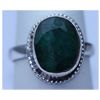 Image 1 : 25.00 CTW EMERALD  RING .925 STERLING SILVER