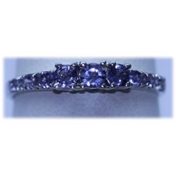 6.85 CTW TANZANITE RING .925 STERLING SILVER