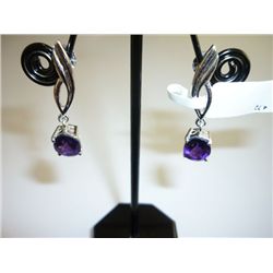 27.50 CTW AMETHYST EARRING .925 STERLING SILVER