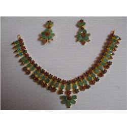 232.80 CTW GOLD PLATED EMERALD/RUBY/SAPPHIRE SET