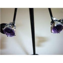 17.25 CTW AMETHYST EARRING .925 STERLING SILVER