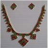 Image 1 : 139.5 CTWGOLD PLATED EMRALD/ RUBY SET