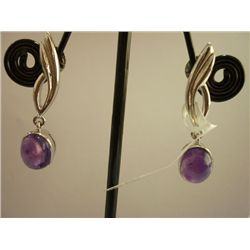 28.00 CTW AMETHYST EARRING .925 STERLING SILVER