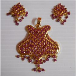 95.20 CTW GOLD PLATED RUBY SET