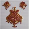 Image 1 : 95.20 CTW GOLD PLATED RUBY SET